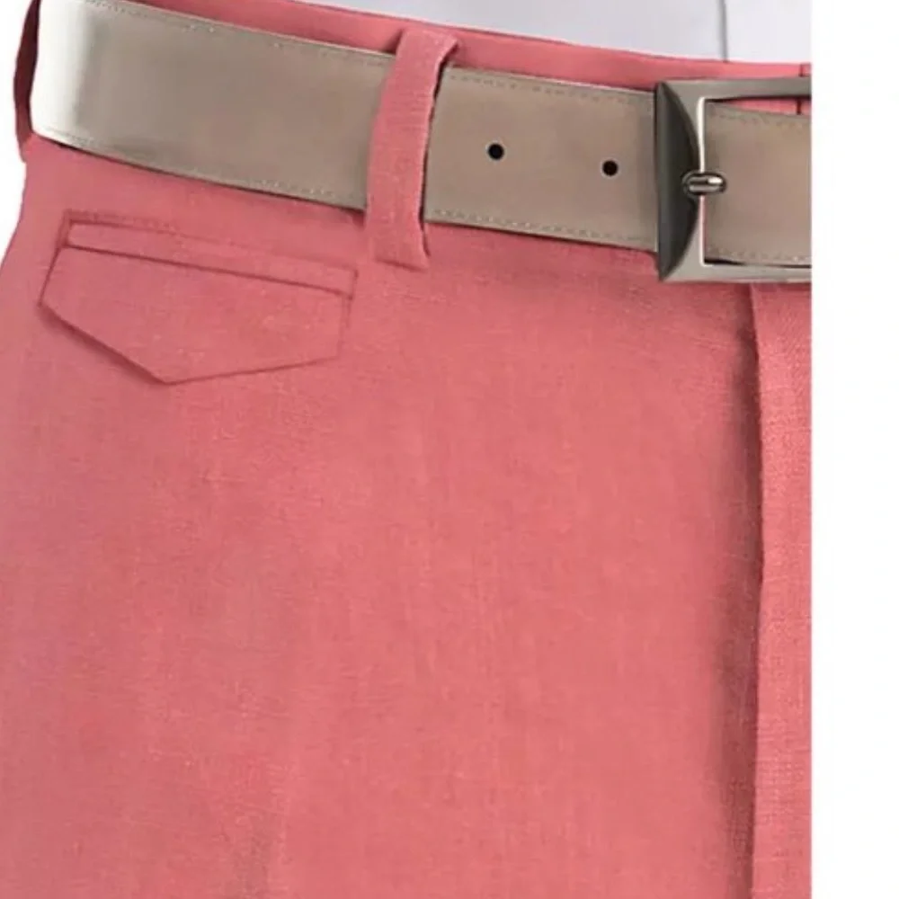 Lauren‎ Ralph Lauren Mens Norbert Red Tailored Fit Flat Front Linen Shorts 50W